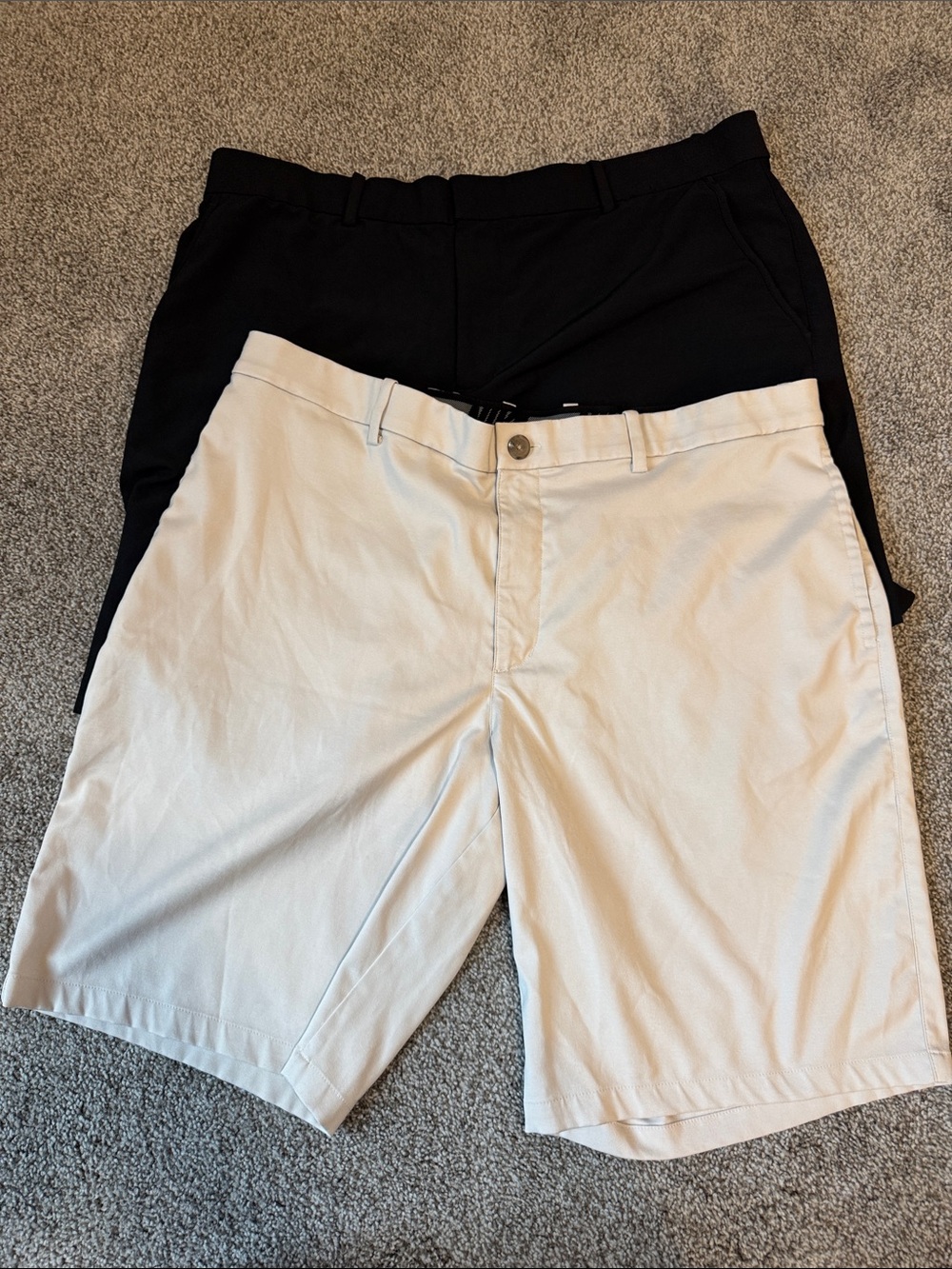 Nike Men's Flat Front Shorts in Black and White
